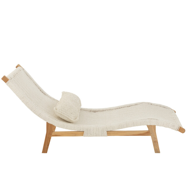 J-Line ligzetel+kussen geweven plastiek/teak 168x65x78cm 3013875 large
