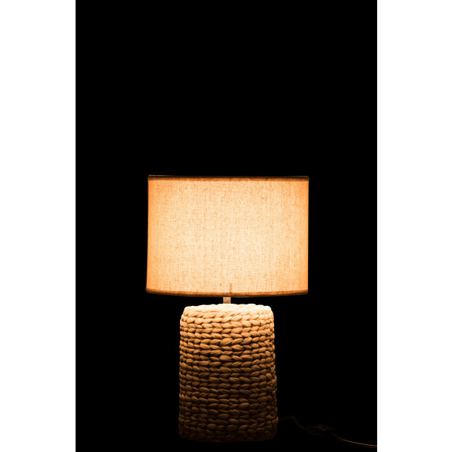 J-Line lampvoet+kap dik vlecht beton/katoen s 28x28x47cm 3003354 large