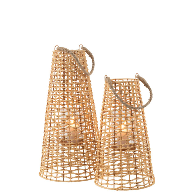 J-Line lantaarn anais rotan natural large 30x30x55cm 3002014 large