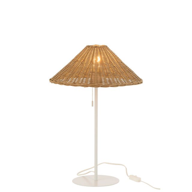 J-Line tafellamp metaal/rattan wit/ 32x32x50cm 2999536 large