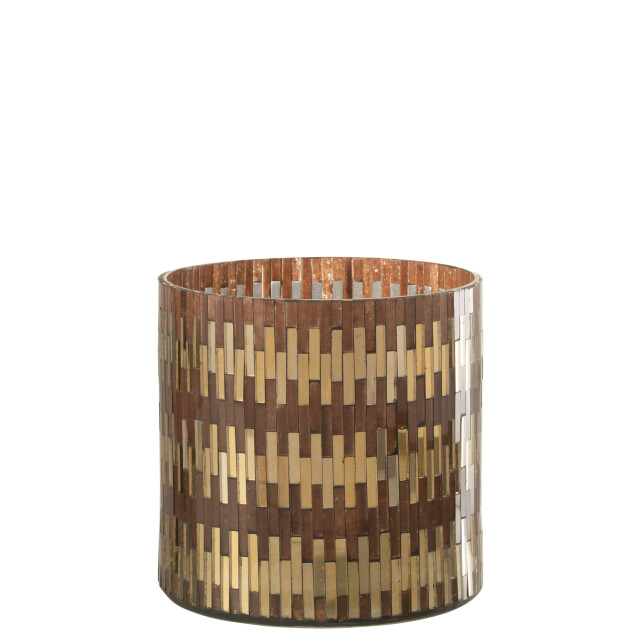 J-Line windlicht chic glas /goud large 15.5x15.5x15cm 3013685 large