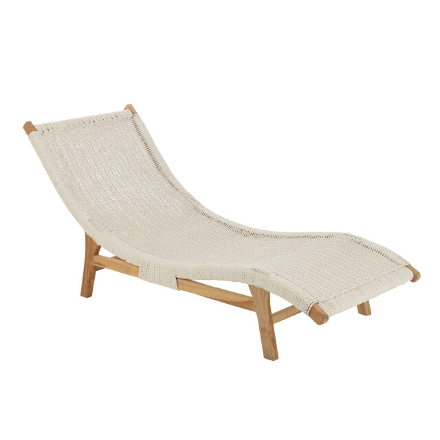 J-Line ligzetel+kussen geweven plastiek/teak 168x65x78cm 3013875 large