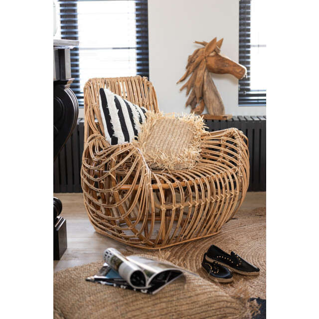 J-Line kussen vierkant raffia small 45x45x15cm 3066114 large