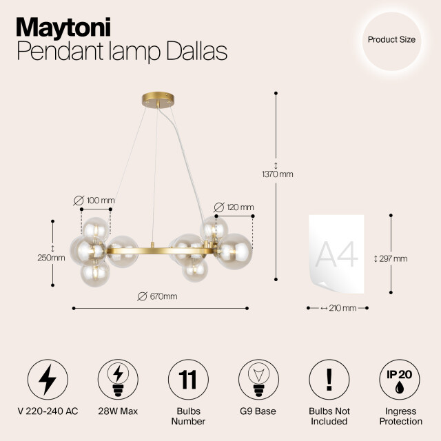 Maytoni hanglamp dallas - Ø67 2994641 large