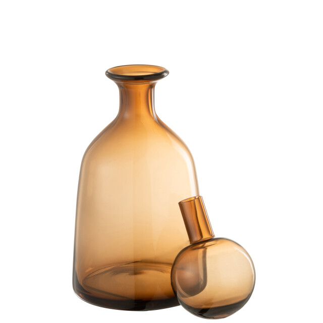 J-Line fles+stop effen decoratief laag glas small 14x14x33cm 3000532 large