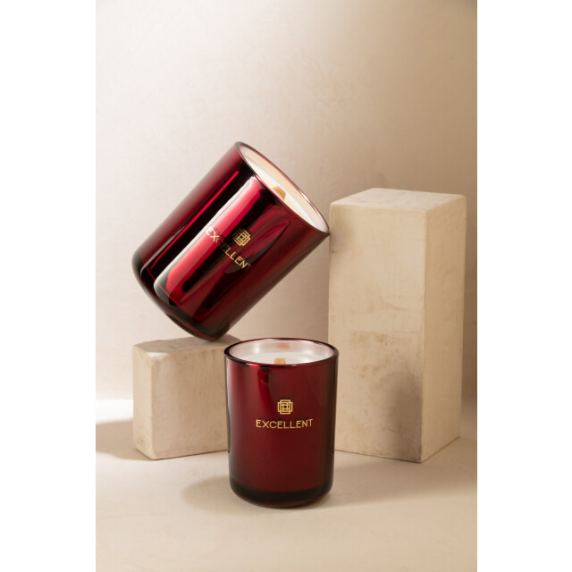 J-Line geurkaars excellent rose champagne wijn medium-80u 11x11x14.5cm 3014718 large