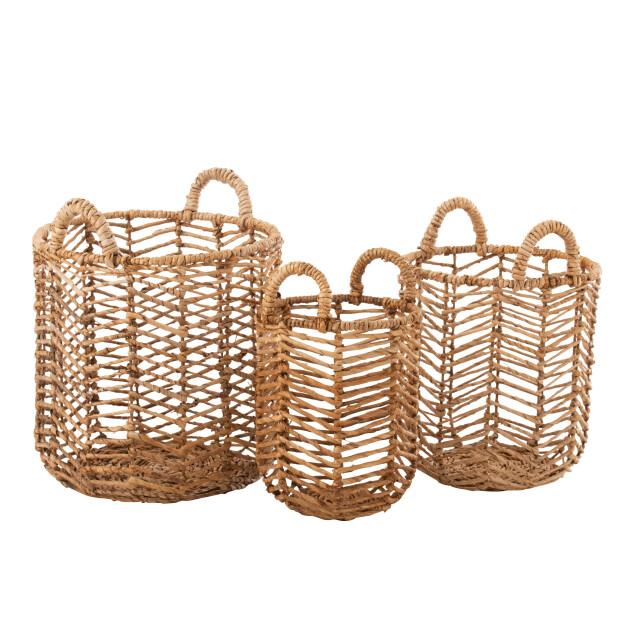 J-Line set van 3 manden bananen bladeren 47x46x55.5cm 3004939 large
