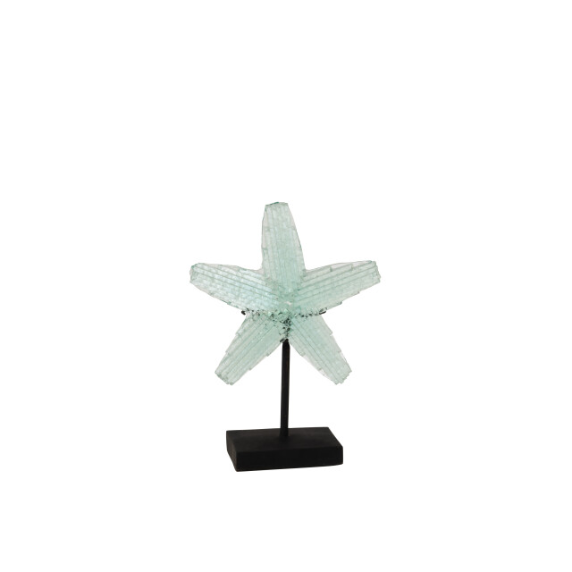J-Line zeester op voet gerecycleerd glas transparent small 21.5x9.5x29cm 3005297 large