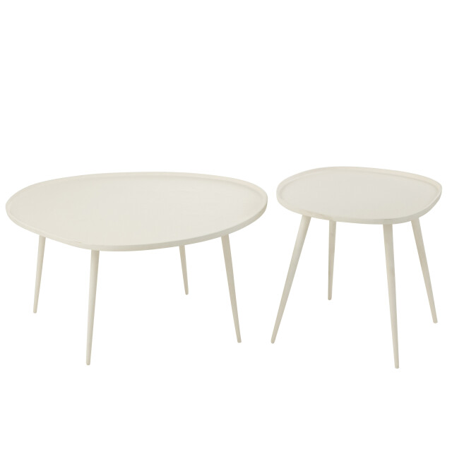 J-Line set van twee bijzettafels vinta aluminium 72.5x63x38cm 2999392 large