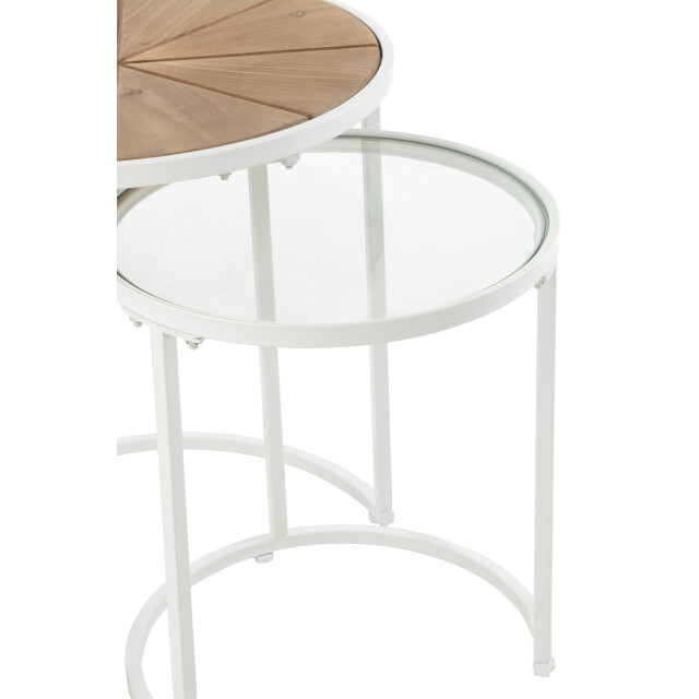 J-Line set van twee bijzettafels lounge metaal/hout /naturel 50x50x56cm 2999288 large