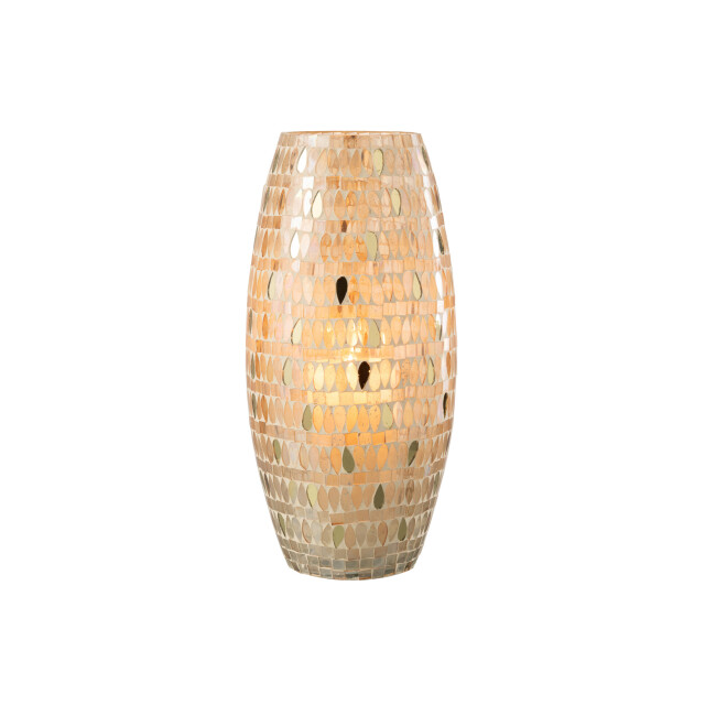 J-Line windlicht mozaiek glas beige large 16x16x35cm 3013684 large
