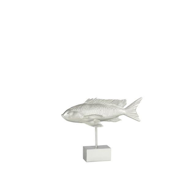J-Line tropische vis lang op voet poly zilver 33x7x25.5cm 3005553 large