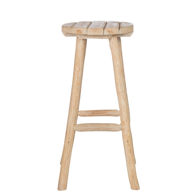 J-Line barkurk rond eik hout 36x45x80cm 3013914 large