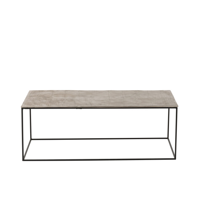 J-Line salontafel rechthoek aluminium/ijzer zilver/zwart 110x49x41cm 2999270 large