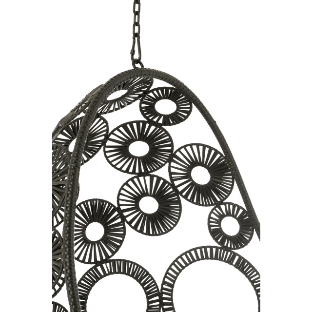 J-Line hangstoel+kussens bula metaal/riet 113x103x197cm 3004110 large