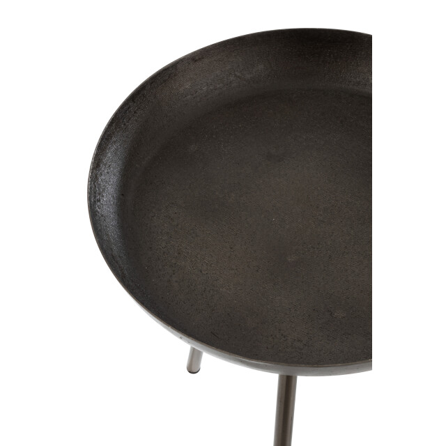 J-Line set van 3 bijzettafels plateau rond metaal mat donker - 2999688 large