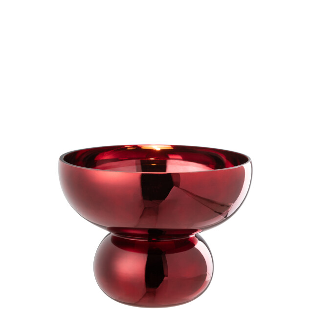 J-Line windlicht op voet afgerond glas donker 23x23x17.5cm 3013752 large