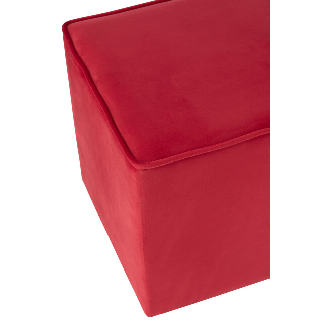 J-Line poef kubus velvet framboos 37x37x37cm 2999591 large