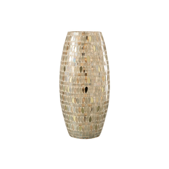 J-Line windlicht mozaiek glas beige large 16x16x35cm 3013684 large