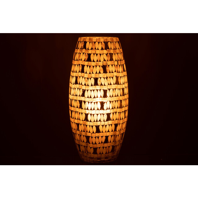 J-Line windlicht mozaiek glas beige large 16x16x35cm 3013684 large