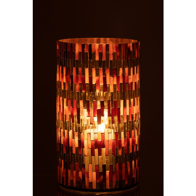 J-Line windlicht chic glas /goud x-large 13x13x23cm 3013686 large