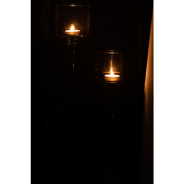 J-Line windlicht op voet glas large 11x11x45cm 3013661 large
