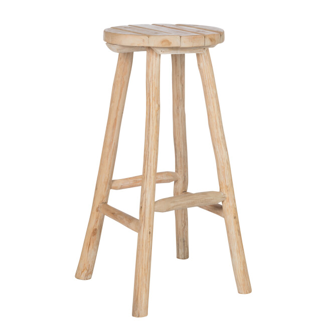 J-Line barkurk rond eik hout 36x45x80cm 3013914 large