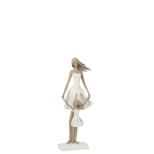 J-Line moeder met dochter poly /taupe s 12x7.5x32.5cm 3006576 large