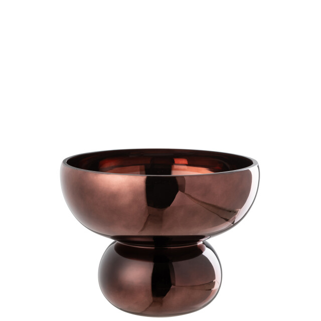 J-Line windlicht op voet afgerond glas pruim 23x23x17.5cm 3013753 large