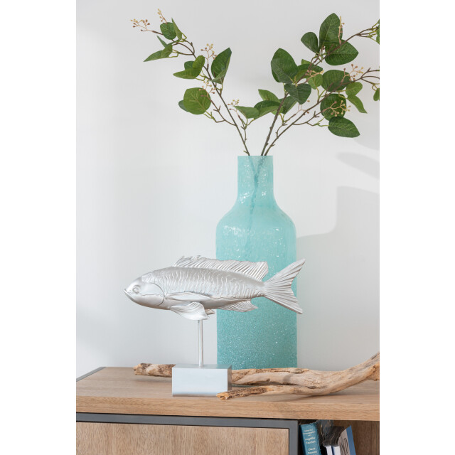 J-Line tropische vis lang op voet poly zilver 33x7x25.5cm 3005553 large