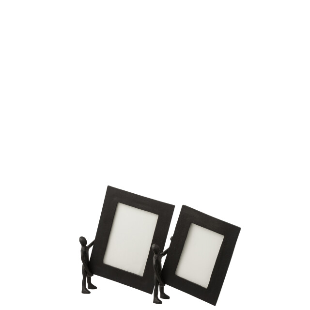 J-Line figuur met fotokader aluminium /wit large 18x28x7cm 3005659 large