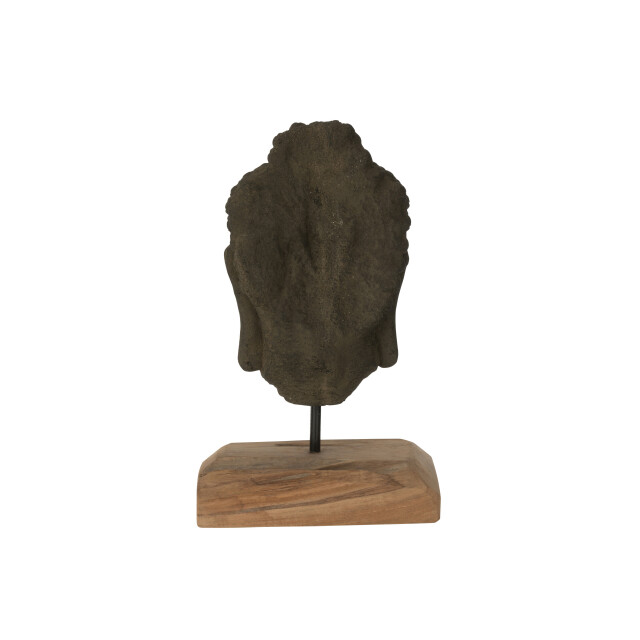 J-Line decoratie hoofd teakhout/cement /naturel 25x18x44cm 3009204 large