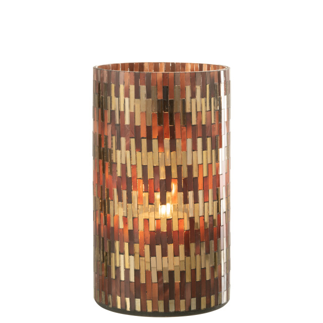 J-Line windlicht chic glas /goud x-large 13x13x23cm 3013686 large