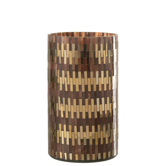 J-Line windlicht chic glas /goud x-large 13x13x23cm 3013686 large