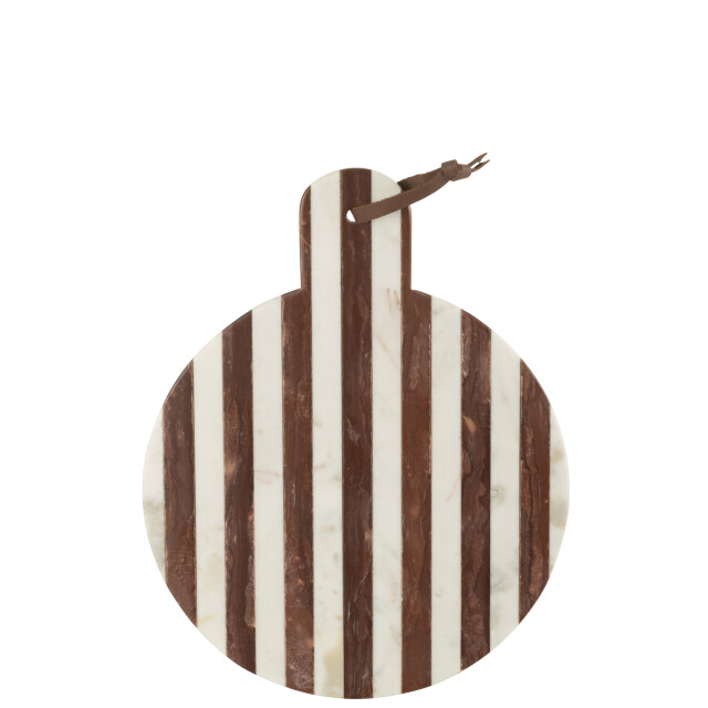 J-Line plank rond streep marmer wit/ 46x31x2cm 3008347 large