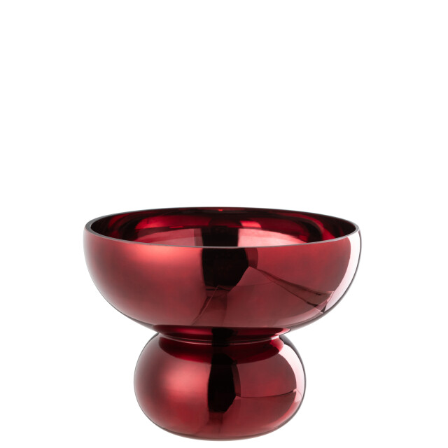 J-Line windlicht op voet afgerond glas donker 23x23x17.5cm 3013752 large