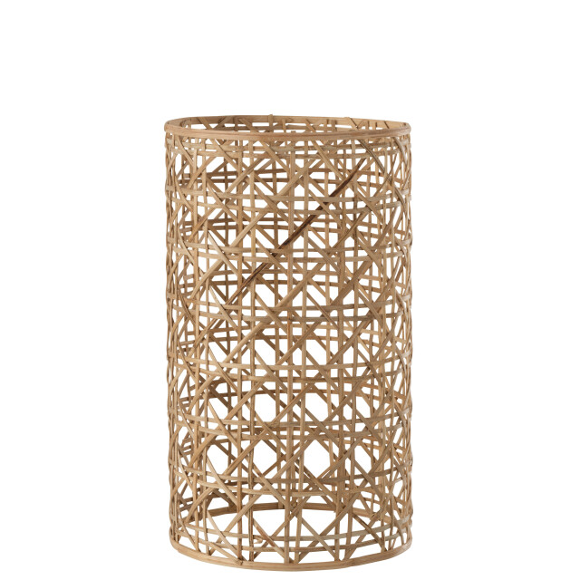 J-Line windlicht candice glas/riet large 14.5x14.5x25cm 3013653 large