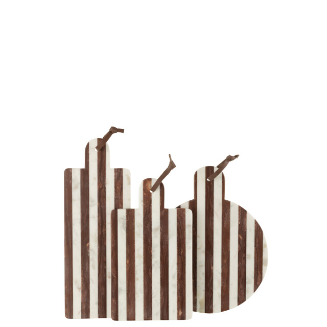 J-Line plank rond streep marmer wit/ 46x31x2cm 3008347 large
