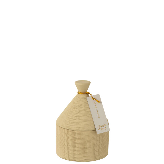 J-Line kaars keramiek pot coconut beach was -40u 12x12x17.5cm 3015044 large