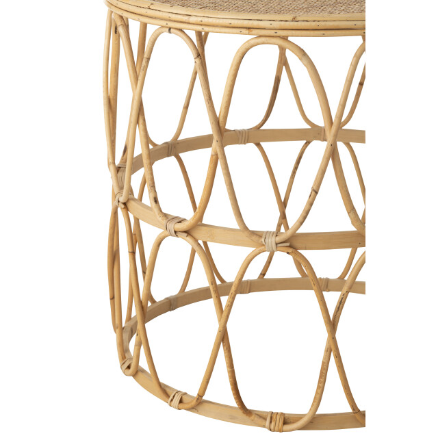 J-Line set van 2 bijzettafel golf patroon rotan naturel 51.5x51.5x50.5cm 3001309 large