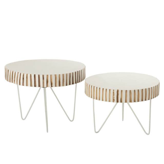 J-Line set van 2 tafels ying hout metaal 48x48x36.5cm 3001196 large