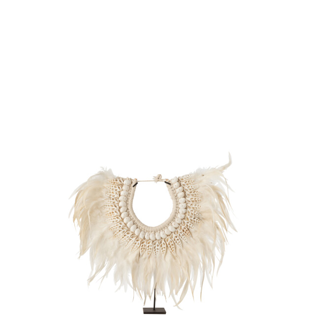 J-Line ketting+staander dora schelpen/veren small 38x11x36cm 3005269 large