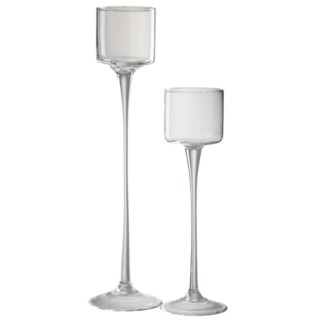 J-Line windlicht op voet glas large 11x11x45cm 3013661 large