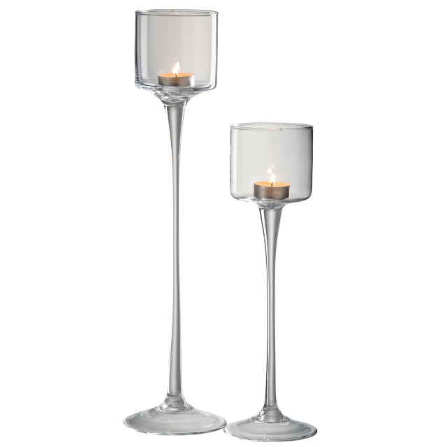 J-Line windlicht op voet glas large 11x11x45cm 3013661 large