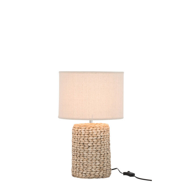 J-Line lampvoet+kap dik vlecht beton/katoen s 28x28x47cm 3003354 large