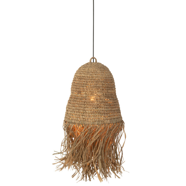J-Line lampenkap franjes sisal natuur 31x31x37cm 3002148 large