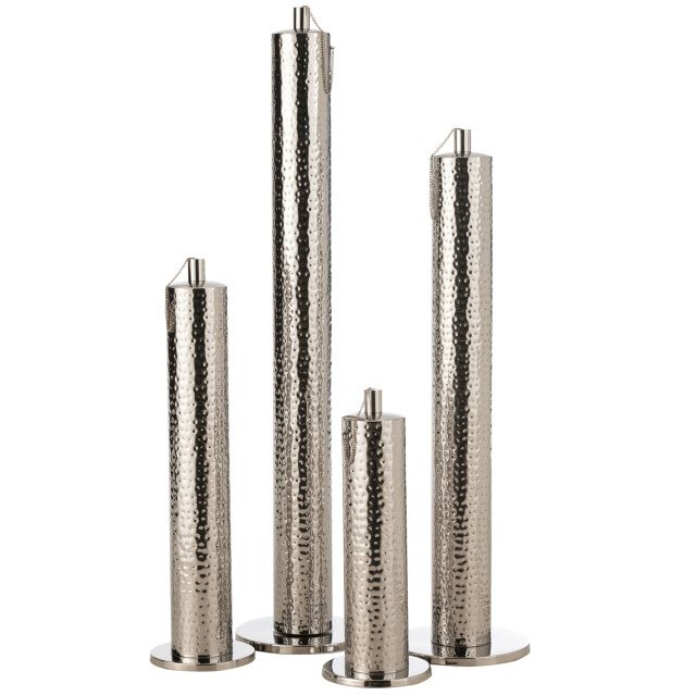 J-Line fakkel tiffany stainless steel zilver extralarge 23.5x23.5x106cm 3014818 large