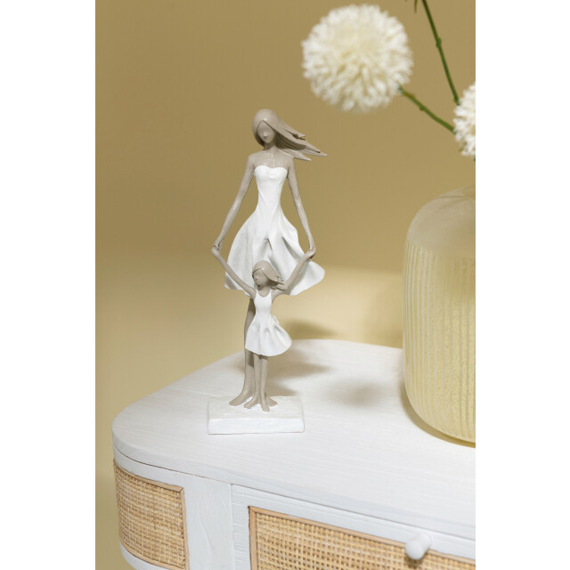 J-Line moeder met dochter poly /taupe s 12x7.5x32.5cm 3006576 large