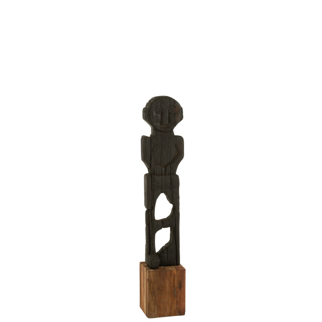 J-Line statue mara gerecycleerd hout /naturel 20x20x107.5cm 3009246 large