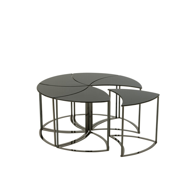 J-Line set van zes tafels tornado metaal/mdf/glas 100x100x48cm 3001615 large